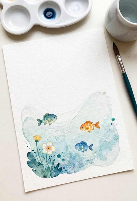 underwater watercolor painting project