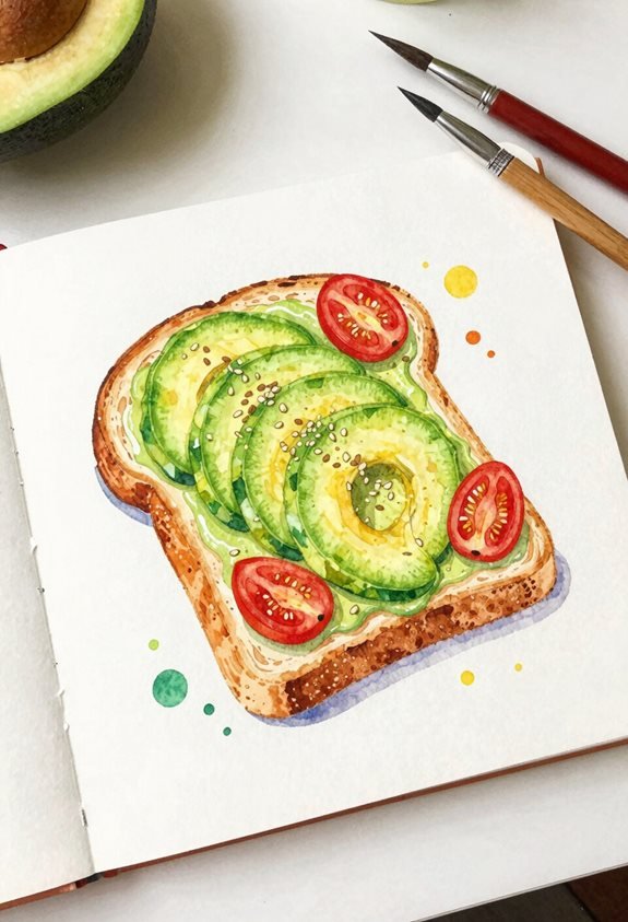 vibrant avocado toast art