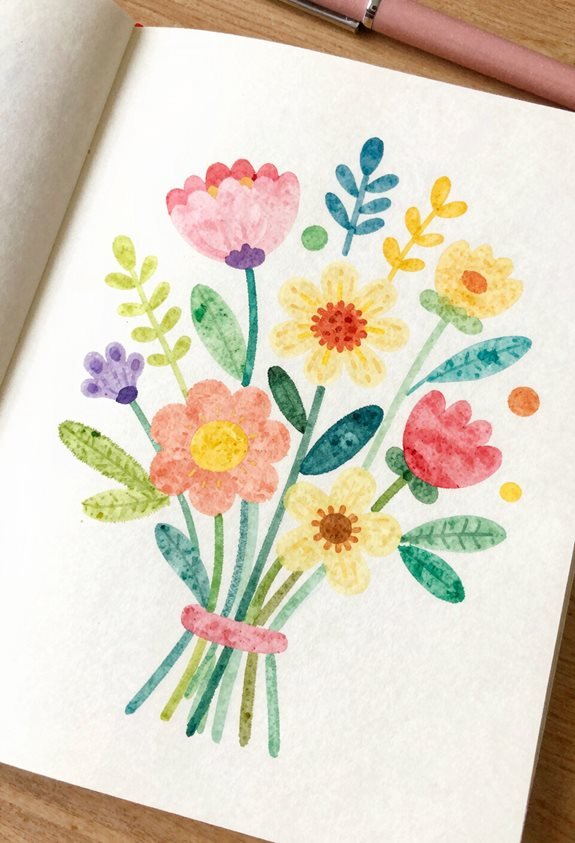 vibrant floral watercolor patterns