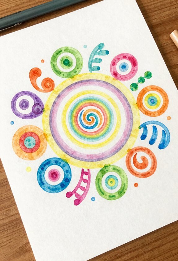 vibrant fluid spiral pattern
