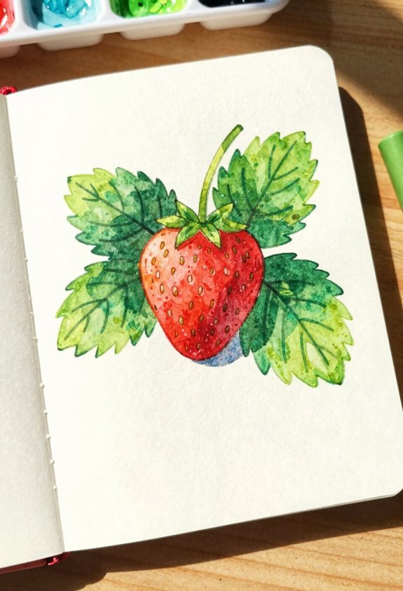 vibrant red strawberry leaves