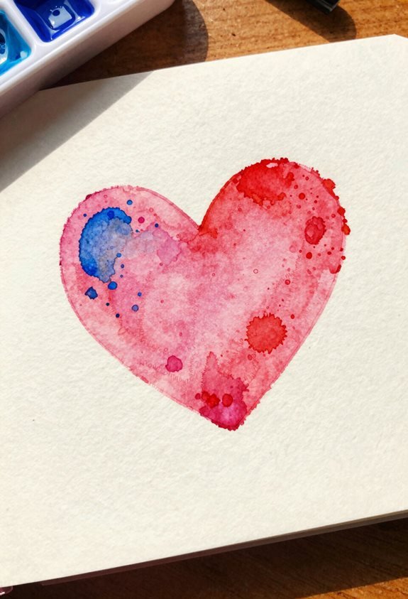 vibrant splattered heart design