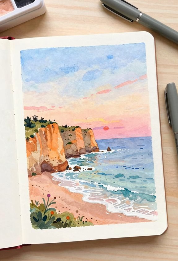 vibrant sunrise coastal cliffs