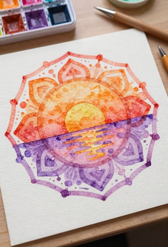 vibrant sunset mandala design