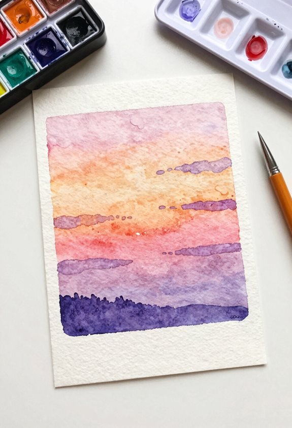 vibrant sunset watercolor backgrounds