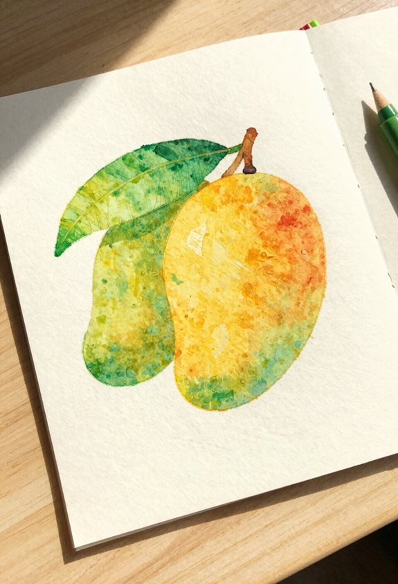 vibrant tropical mango painting
