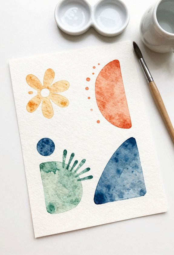 vibrant watercolor geometric art