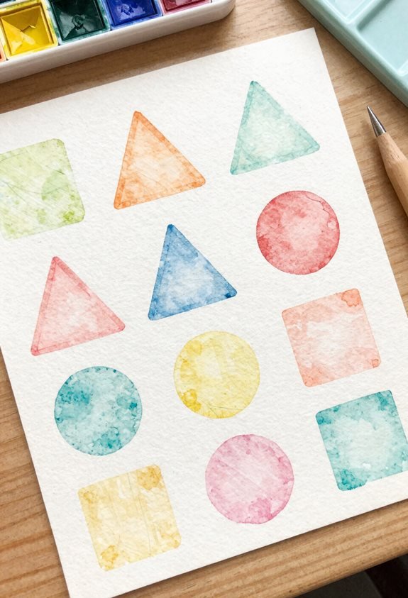 vibrant watercolor geometric designs
