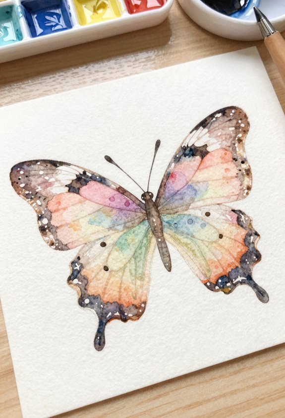watercolor butterfly wing art