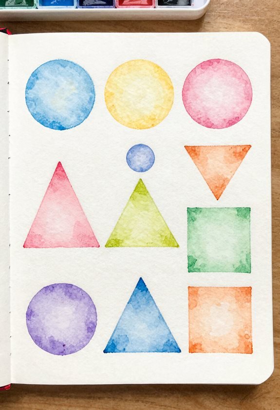 watercolor geometric shape exploration