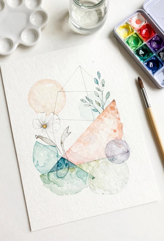 watercolor geometric shape exploration