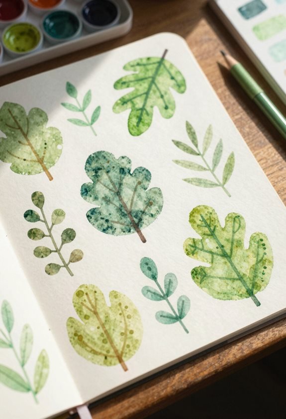 watercolor leaf painting techniques