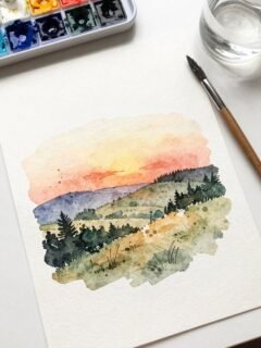 weekend watercolor landscape projects
