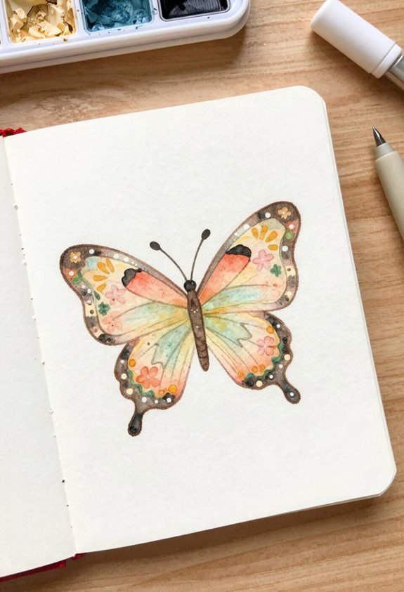 whimsical floral butterfly design